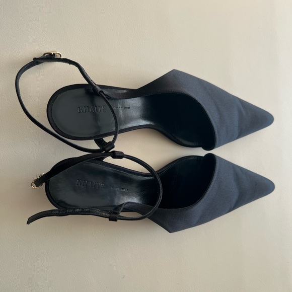 KHAITE Black Pointed Slingback Heels - Picture 6 of 8